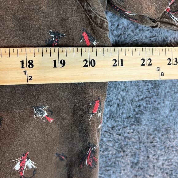 Coalatree Shirt Mens Medium Brown Fishing Lure Print Organic Cotton Outdoors - Picture 7 of 9